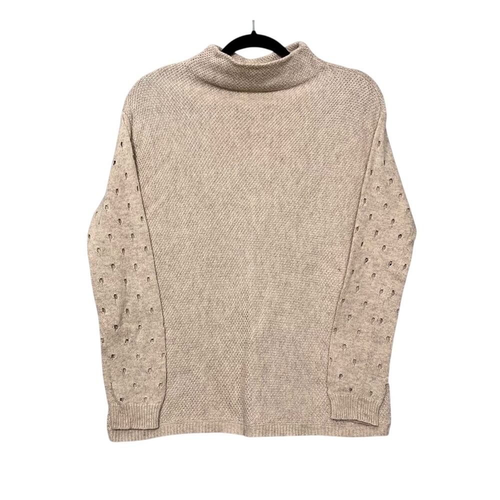 MOTH Cashmere Fisherman Mock Neck Sweater Cozy Knit Cream Women’s Size XS